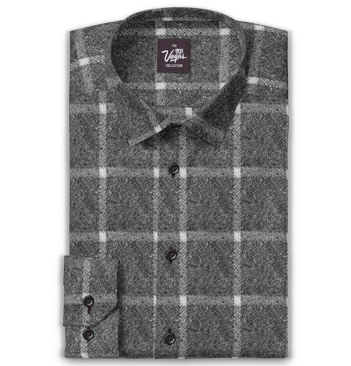 Everyday Flannel - Long Sleeve - Snowy Black Plaid sold by Airthreads