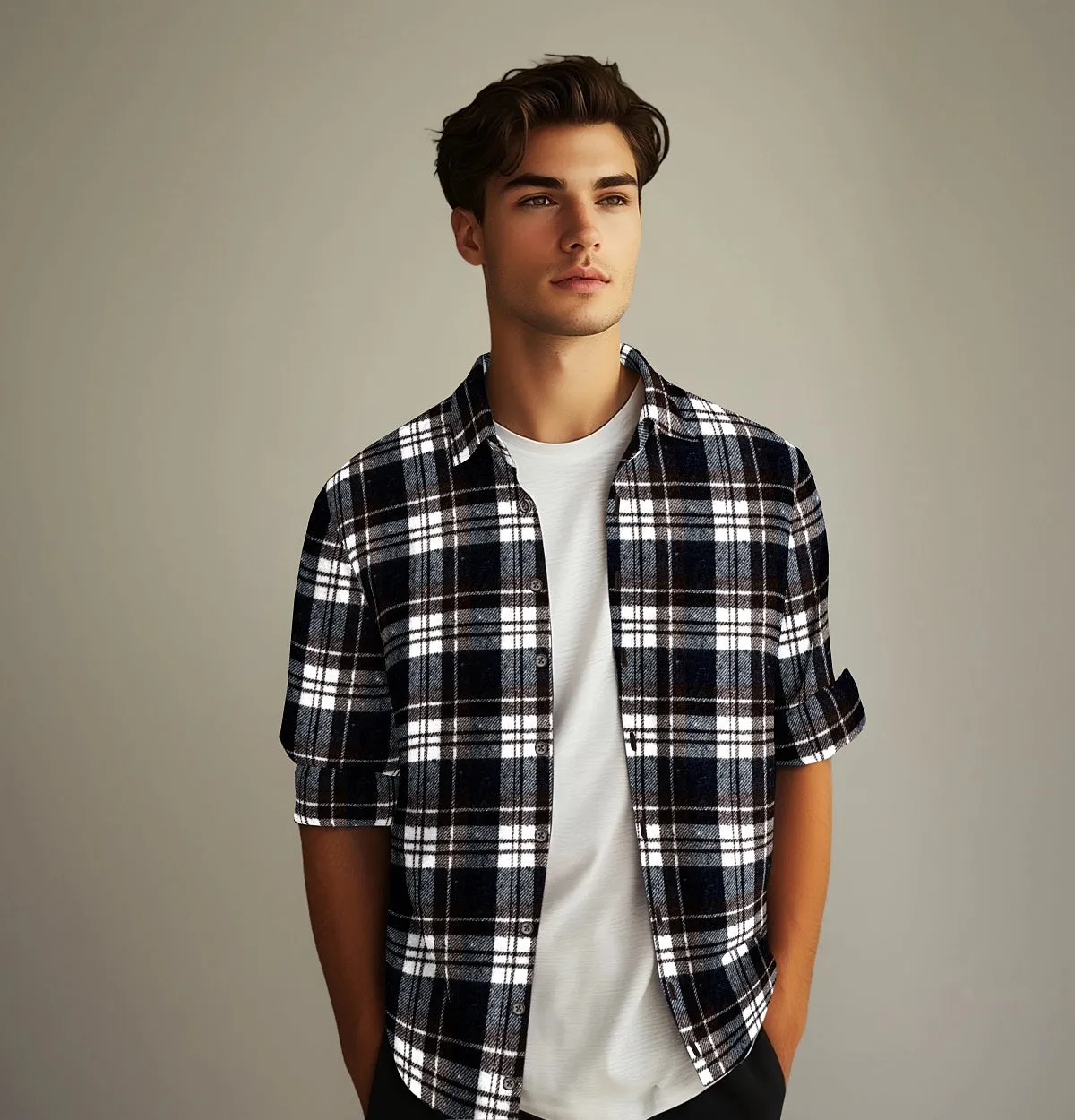 Everyday Flannel - Long Sleeve - Montana Brown Plaid sold by Airthreads product image thumbnail 3