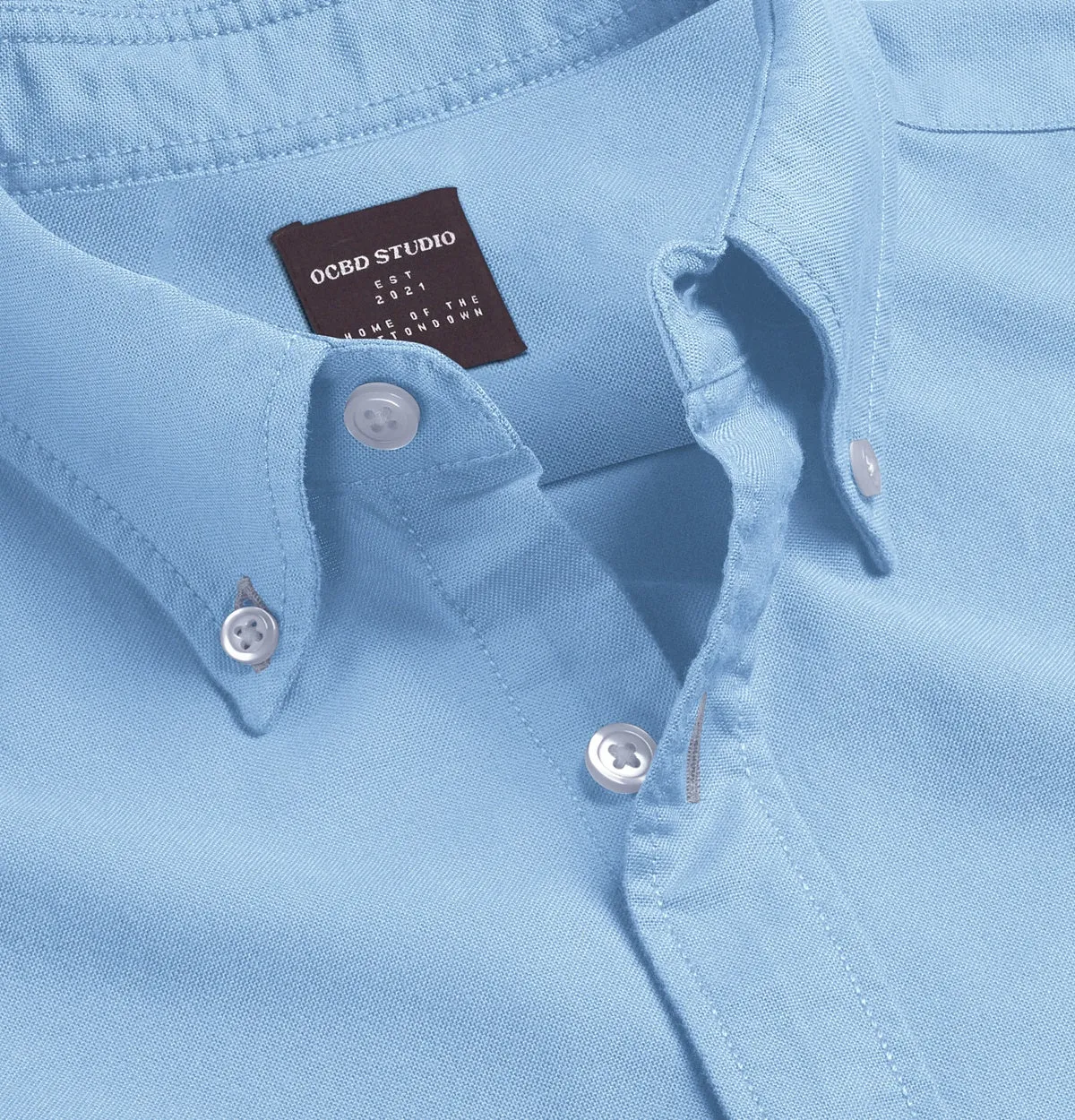 Wrinkle Resistant Oxford - Button-Down Collar - Long Sleeve - Sky Blue sold by Airthreads product image thumbnail 2