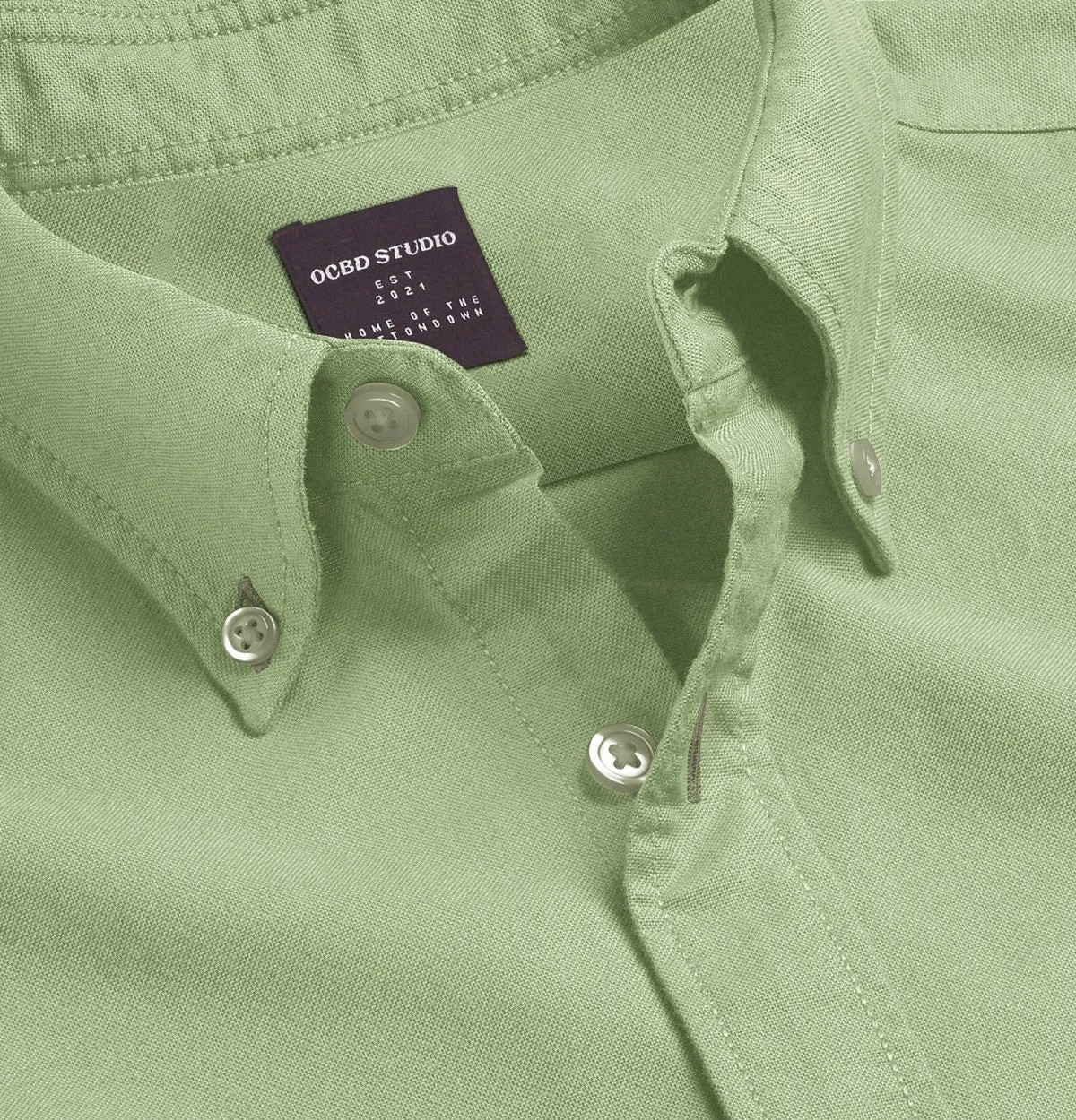 Wrinke Resistant Oxford - Button-Down Collar - Short Sleeve - Leaf Green sold by Airthreads product image thumbnail 2