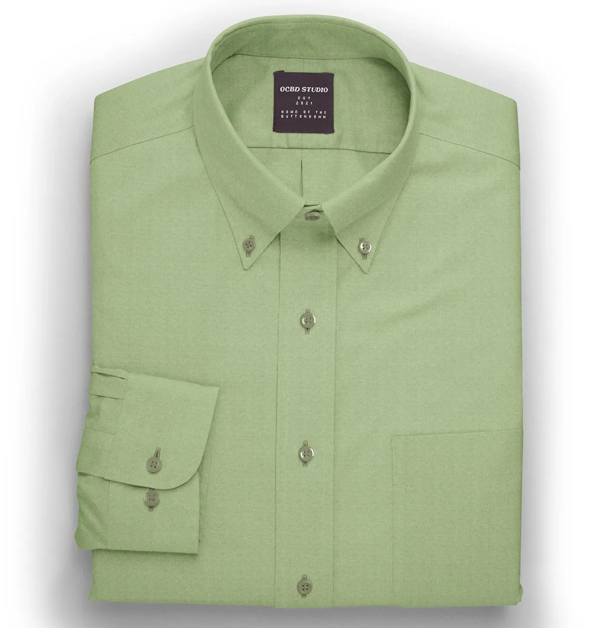 Wrinke Resistant Oxford - Button-Down Collar - Long Sleeve - Leaf Green sold by Airthreads
