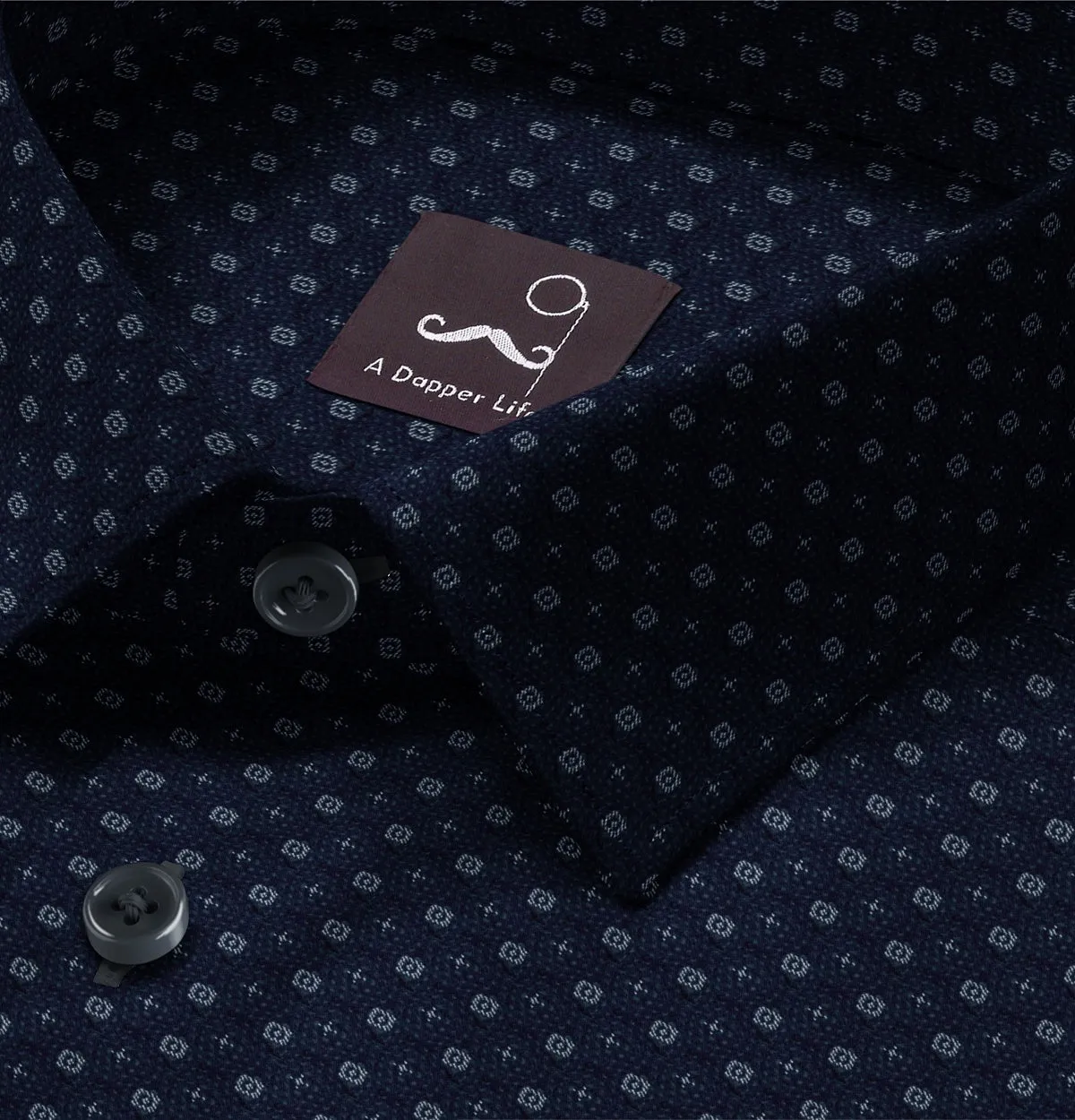 Pure Cotton - Semi-Spread Collar - Long Sleeve - Navy Nebula sold by Airthreads product image thumbnail 2