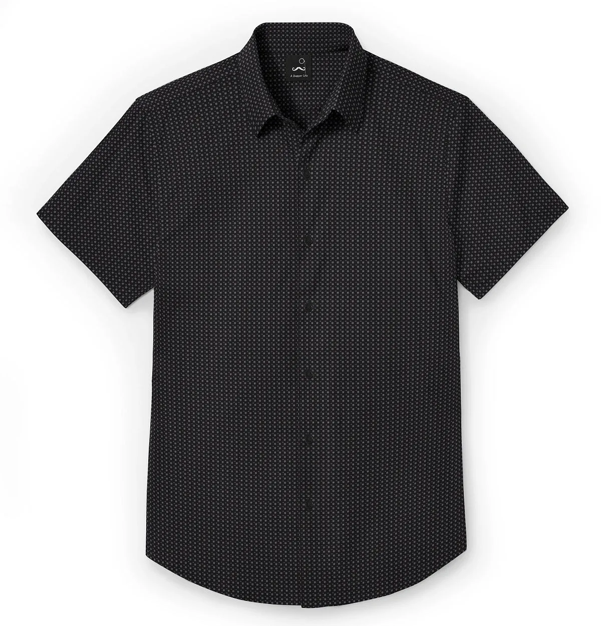 Pure Cotton - Semi-Spread Collar - Short Sleeve - Black Nebula sold by Airthreads product image thumbnail 3