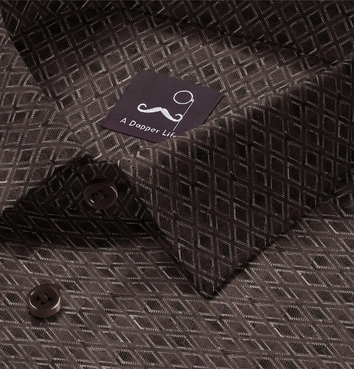 Pure Cotton - Semi-Spread Collar - Long Sleeve - Espresso Frame sold by Airthreads product image thumbnail 4