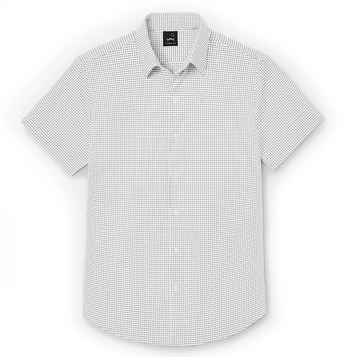 Pure Cotton - Semi-Spread Collar - Short Sleeve - White cubes sold by Airthreads product image thumbnail 3