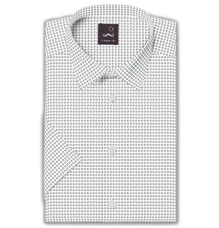 Pure Cotton - Semi-Spread Collar - Short Sleeve - White cubes sold by Airthreads