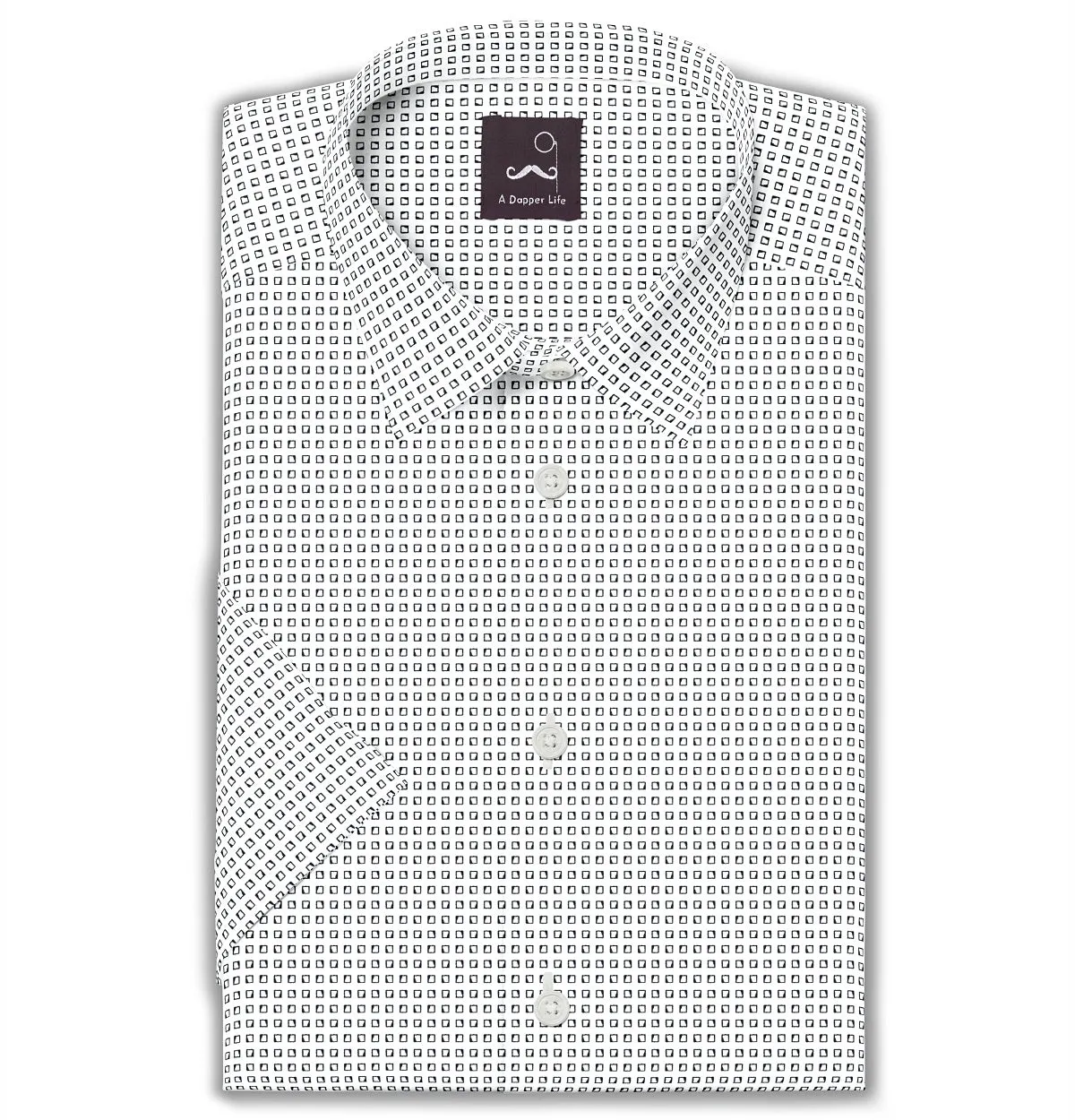 Pure Cotton - Semi-Spread Collar - Short Sleeve - White cubes sold by Airthreads