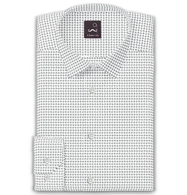 Pure Cotton - Semi-Spread Collar - Long Sleeve - White cubes sold by Airthreads