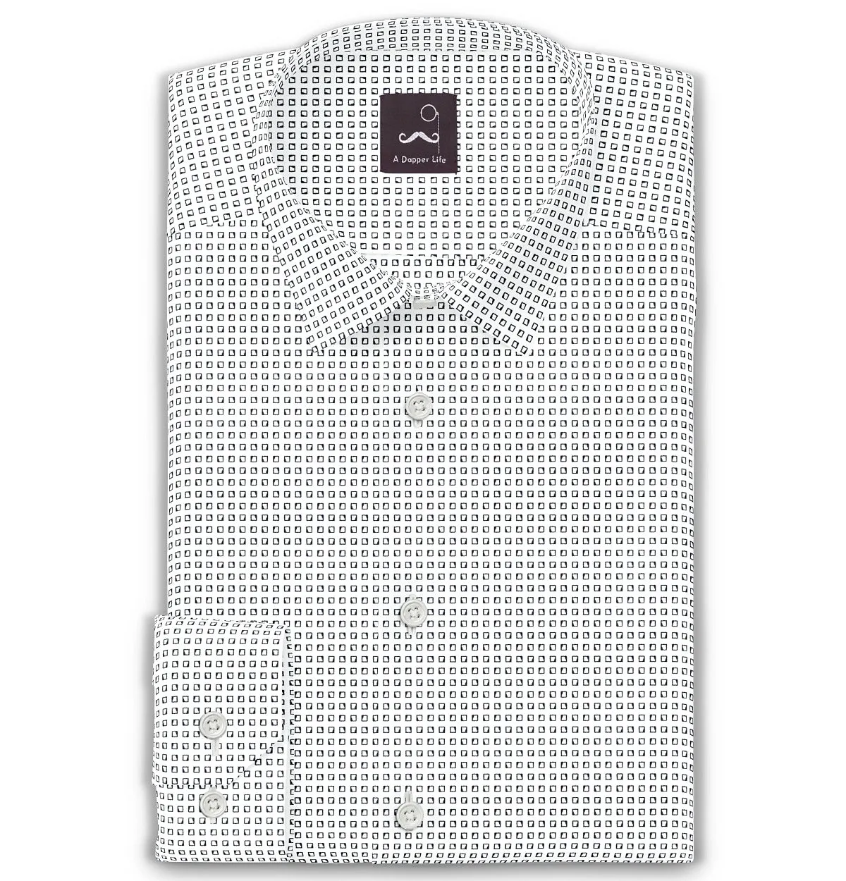 Pure Cotton - Semi-Spread Collar - Long Sleeve - White cubes sold by Airthreads