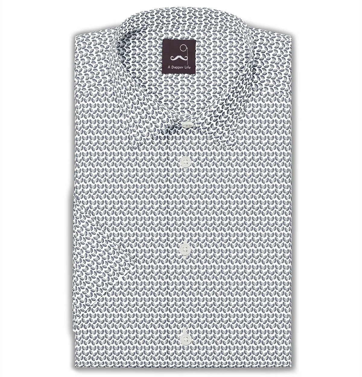 Pure Cotton - Semi-Spread Collar - Short Sleeve - Polar Snowleaf sold by Airthreads