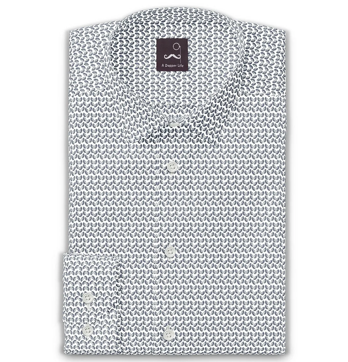 Pure Cotton - Semi-Spread Collar - Long Sleeve - Polar Snowleaf sold by Airthreads