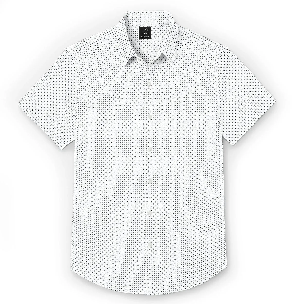 Pure Cotton - Semi-Spread Collar - Short Sleeve - White Pyramids sold by Airthreads product image thumbnail 3