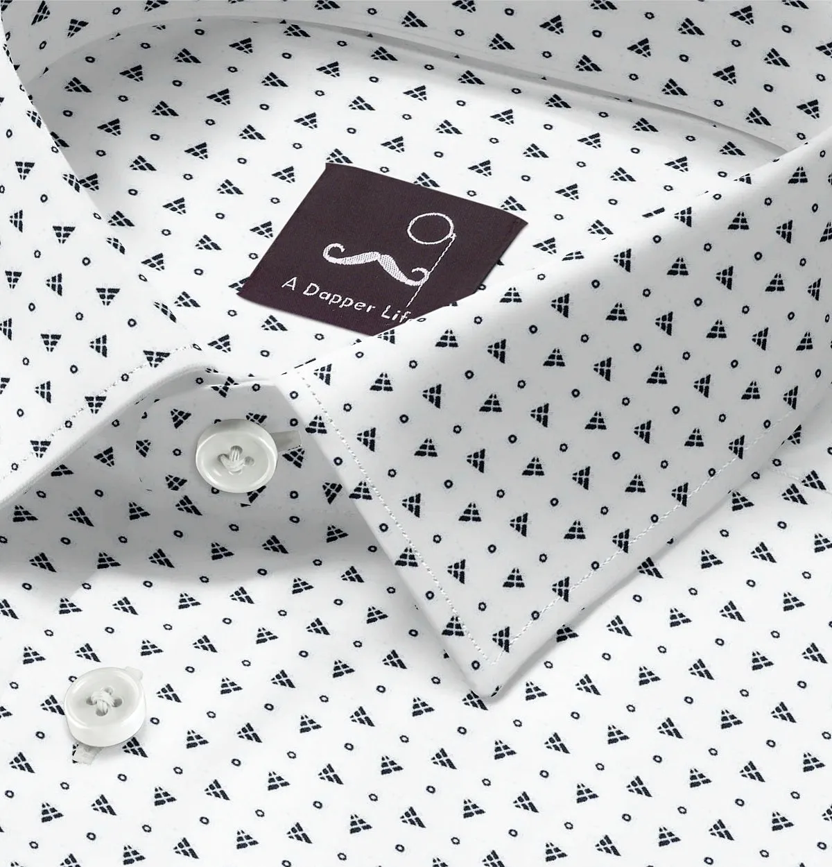 Pure Cotton - Semi-Spread Collar - Short Sleeve - White Pyramids sold by Airthreads product image thumbnail 2