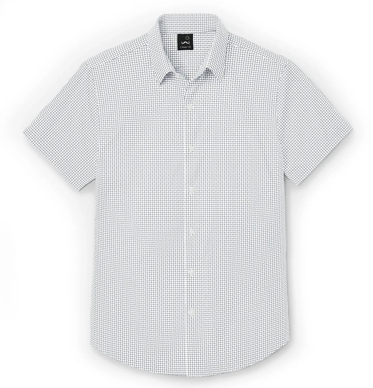 Pure Cotton - Semi-Spread Collar - Short Sleeve - White Maze sold by Airthreads product image thumbnail 3