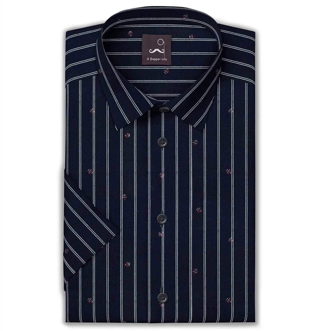 Pure Cotton - Semi-Spread Collar - Short Sleeve - Ocean Accents sold by Airthreads