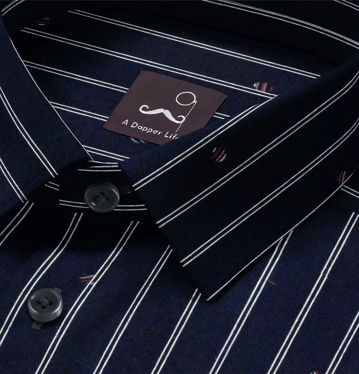 Pure Cotton - Semi-Spread Collar - Long Sleeve - Ocean Accents sold by Airthreads product image thumbnail 2