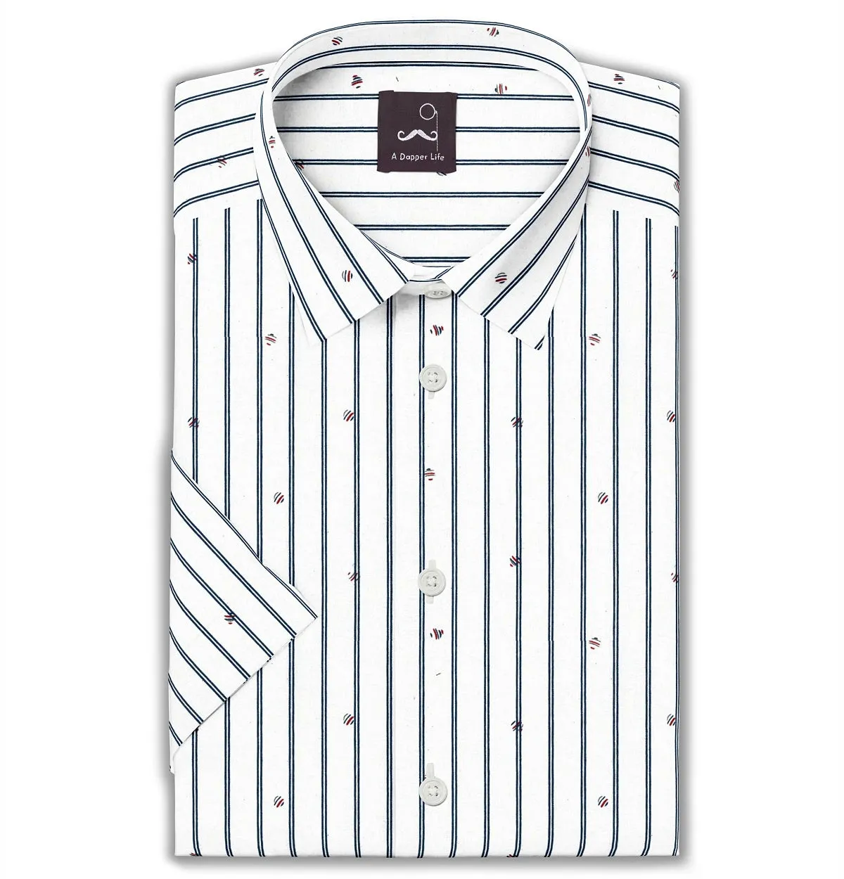 Pure Cotton - Semi-Spread Collar - Short Sleeve - Tidal Accents sold by Airthreads