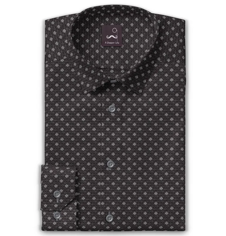 Pure Cotton - Semi-Spread Collar - Long Sleeve - Slate Prism sold by Airthreads