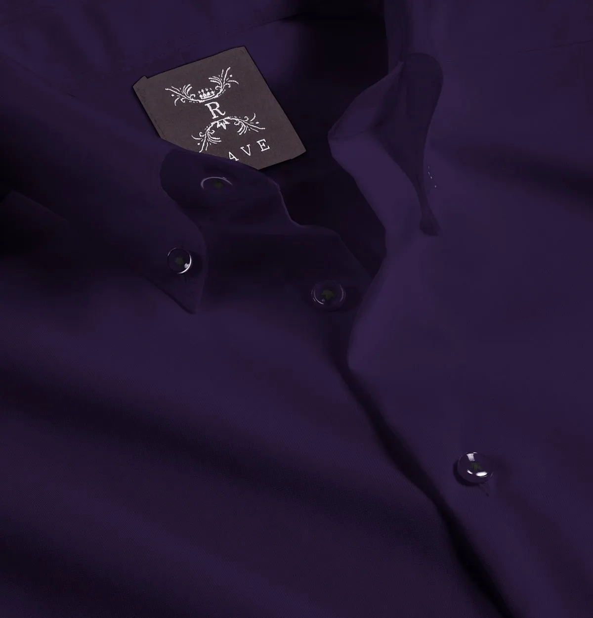 Wrinkle-Resistant - Button-Down Collar - Short Sleeve - Deep Purple sold by Airthreads product image thumbnail 2