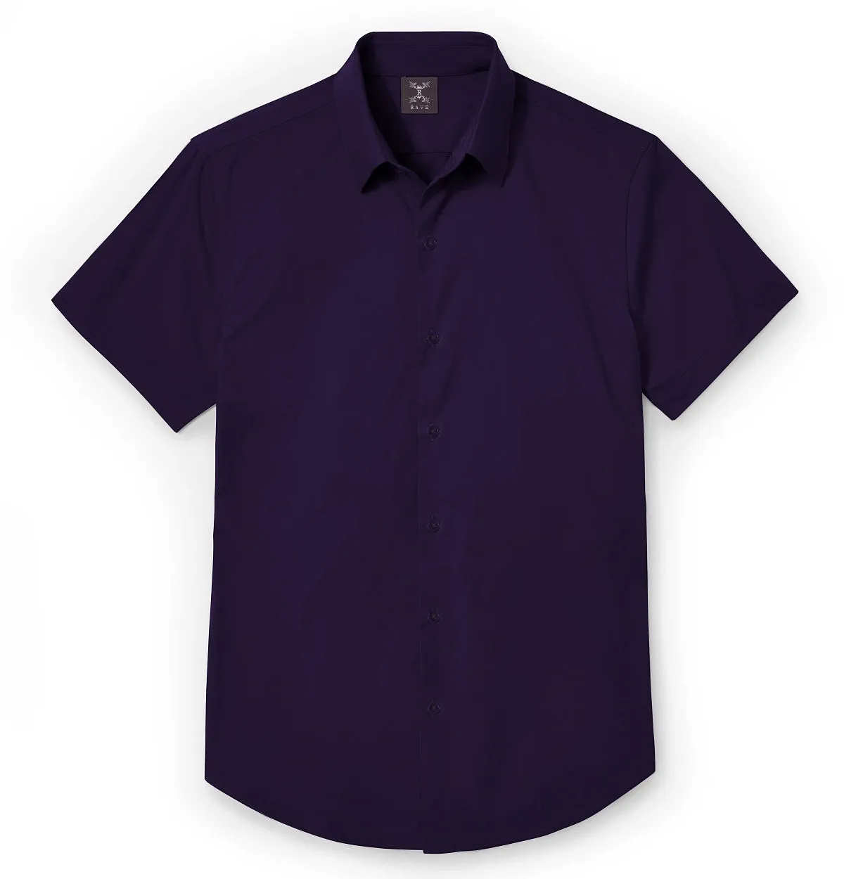 Wrinkle-Resistant - Semi-Spread Collar - Short Sleeve - Deep Purple sold by Airthreads product image thumbnail 4