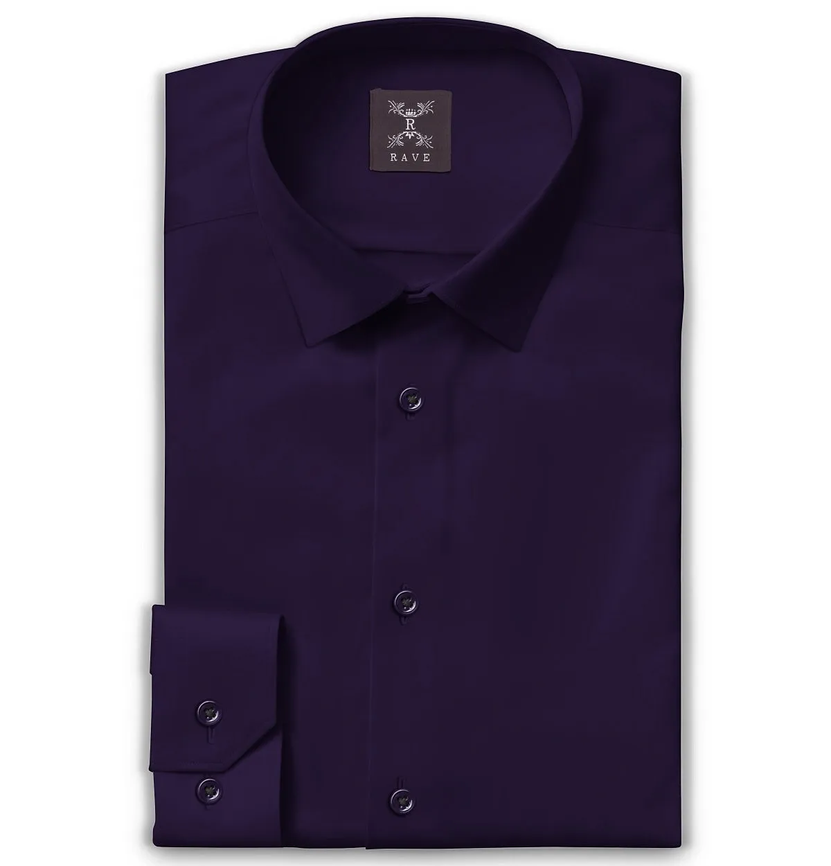 Wrinkle-Resistant - Semi-Spread Collar - Long Sleeve - Deep Purple sold by Airthreads