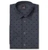 Pure Cotton - Semi-Spread Collar - Short Sleeve - Gray Palms sold by Airthreads