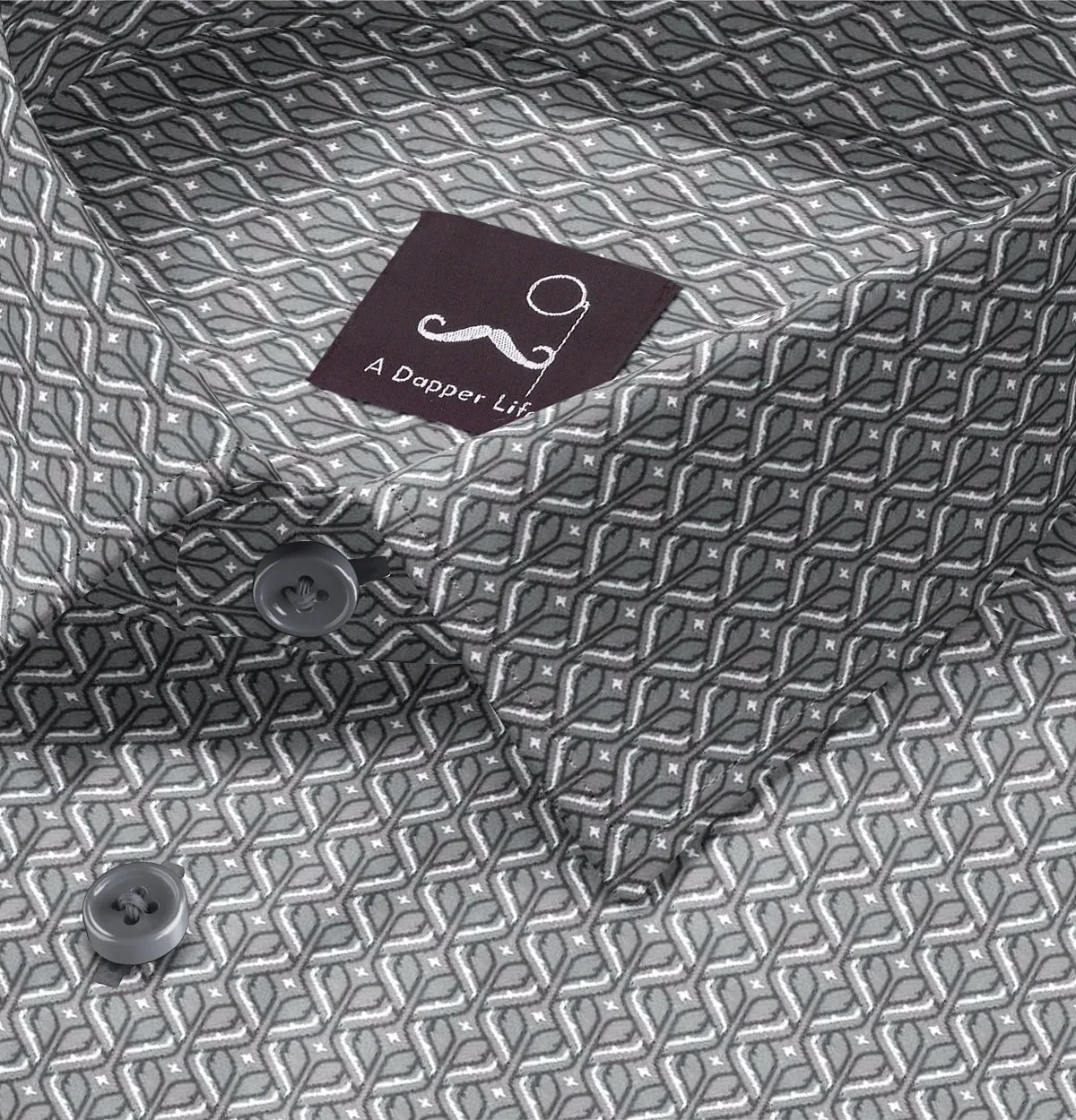 Pure Cotton - Semi-Spread Collar - Long Sleeve - Granite Mesh sold by Airthreads product image thumbnail 2