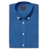 Oxford - Button-Down Collar - Short Sleeve - Cerulean sold by Airthreads