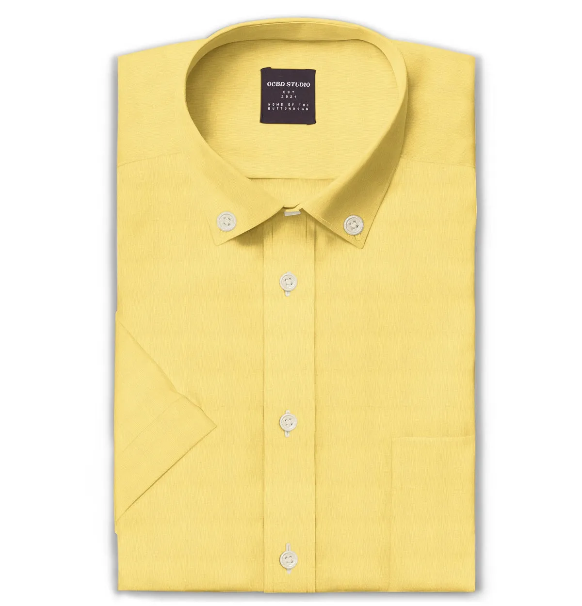 Oxford - Button-Down Collar - Short Sleeve - Yellow sold by Airthreads