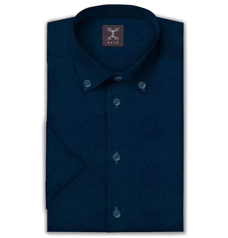 Wrinkle-Resistant - Button-Down Collar - Short Sleeve - Ocean Teal sold by Airthreads