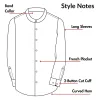 Wrinkle-Resistant - Band Collar - Long Sleeve - Coffee sold by Airthreads
