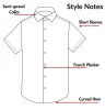 Pure Cotton - Semi-Spread Collar - Short Sleeve - Beige Diamond Grid sold by Airthreads