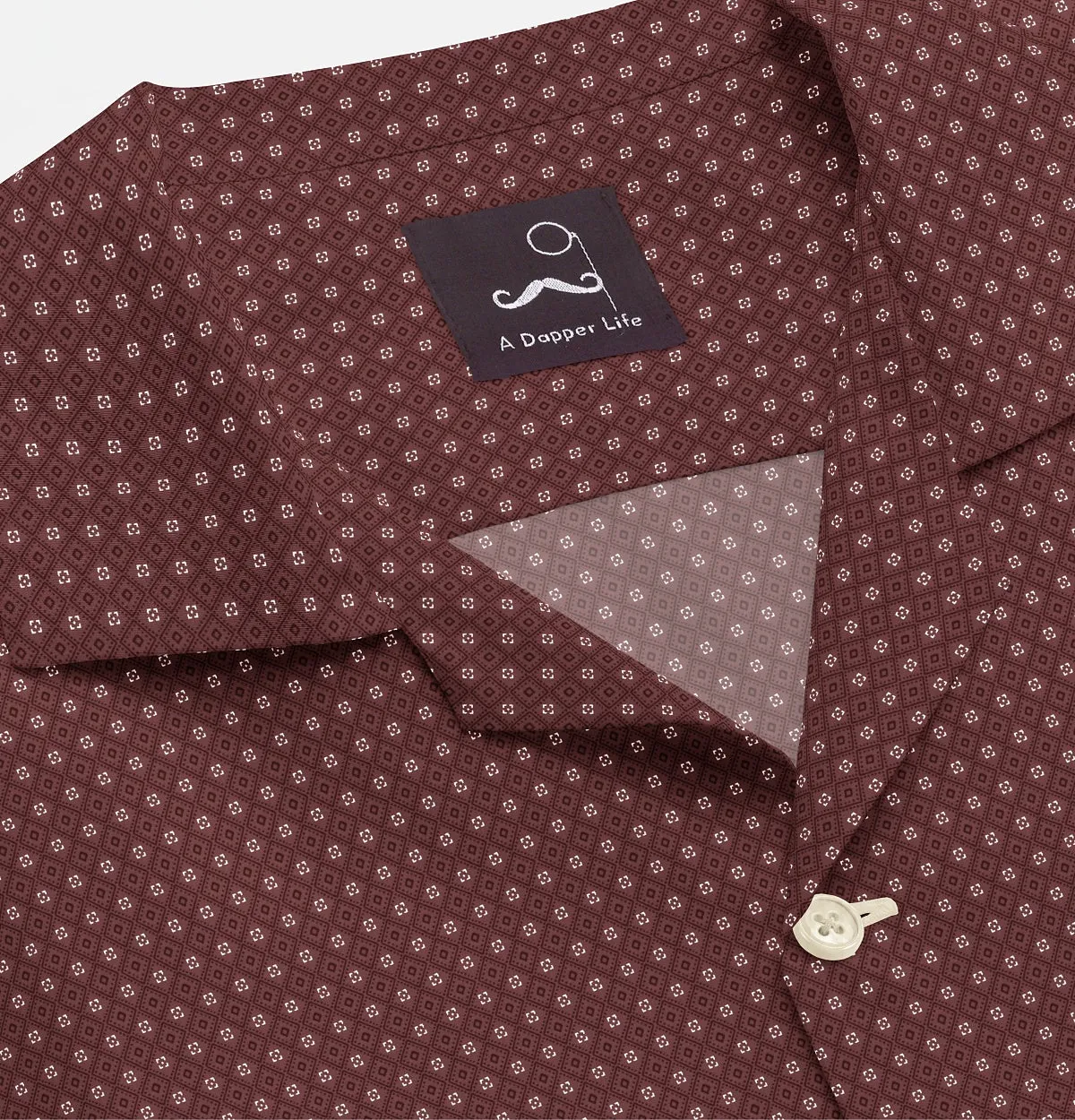 Pure Cotton - Camp Collar - Short Sleeve - Brick Diamond Grid sold by Airthreads product image thumbnail 2