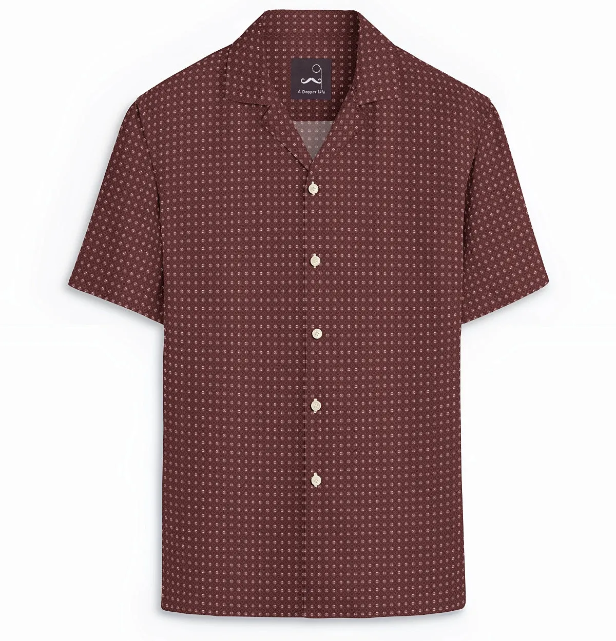 Pure Cotton - Camp Collar - Short Sleeve - Brick Diamond Grid sold by Airthreads