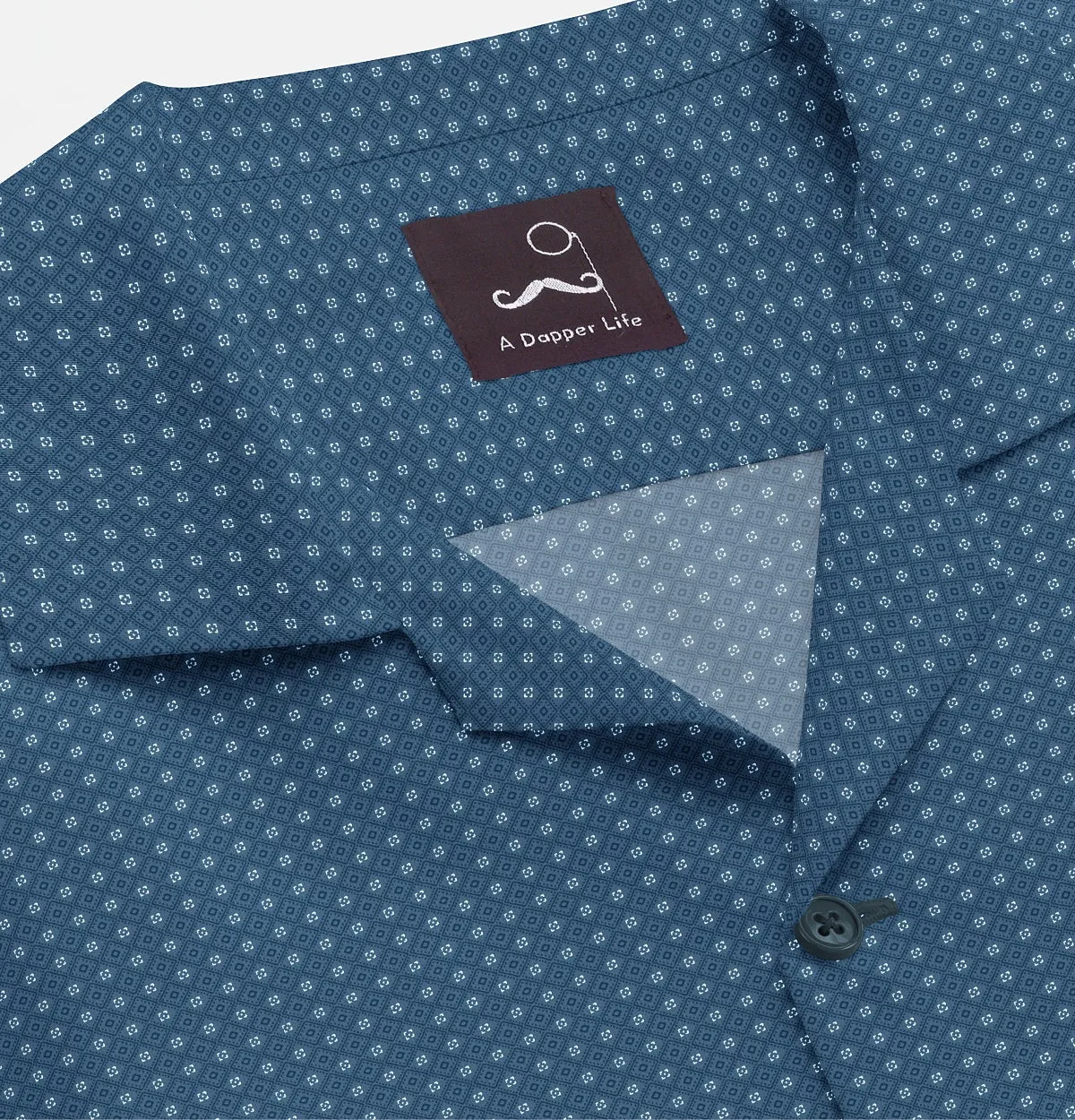 Pure Cotton - Camp Collar - Short Sleeve - Blue Diamond Grid sold by Airthreads product image thumbnail 2