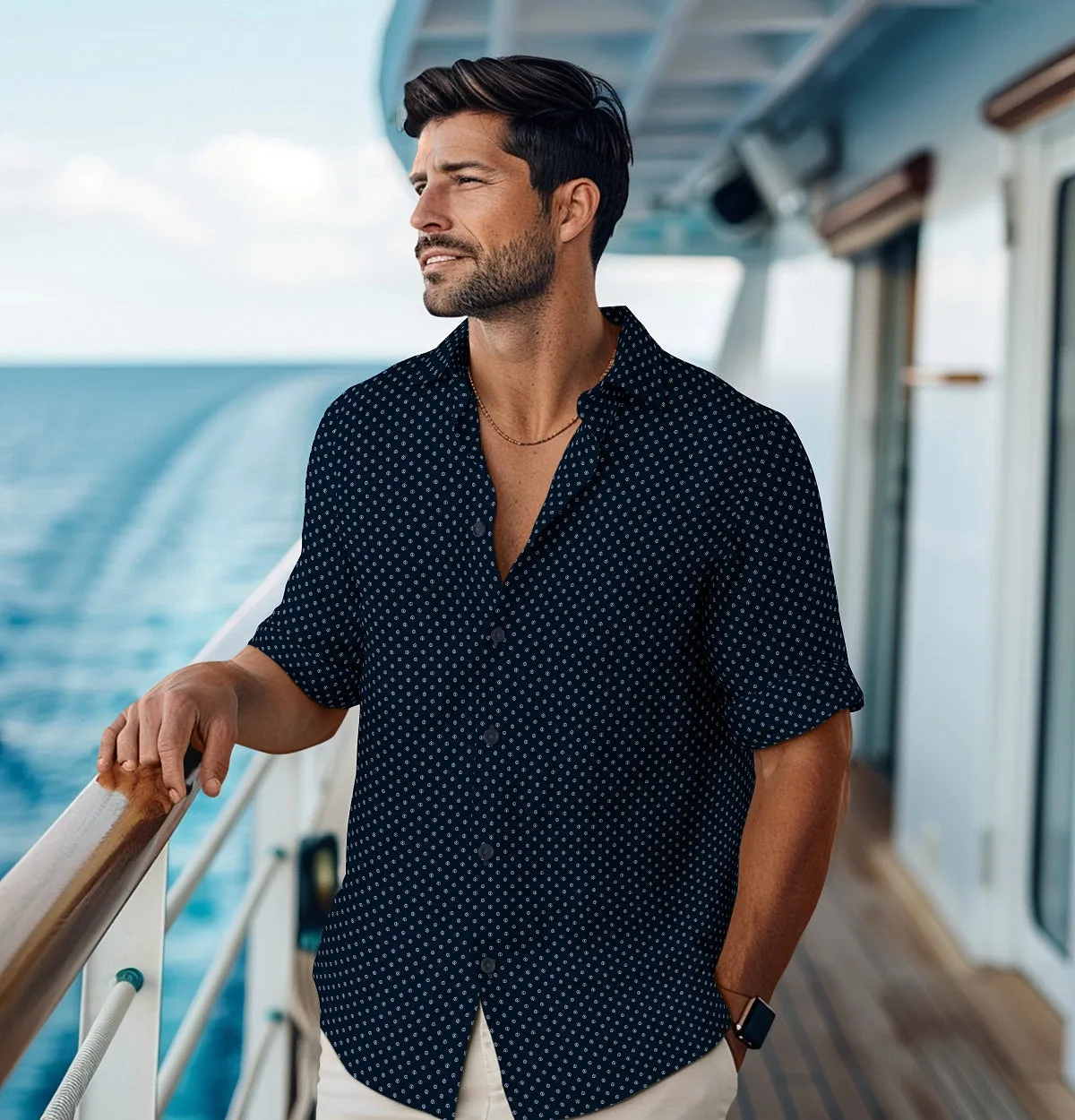 Pure Cotton - Long Sleeve - Navy Hex sold by Airthreads product image thumbnail 4