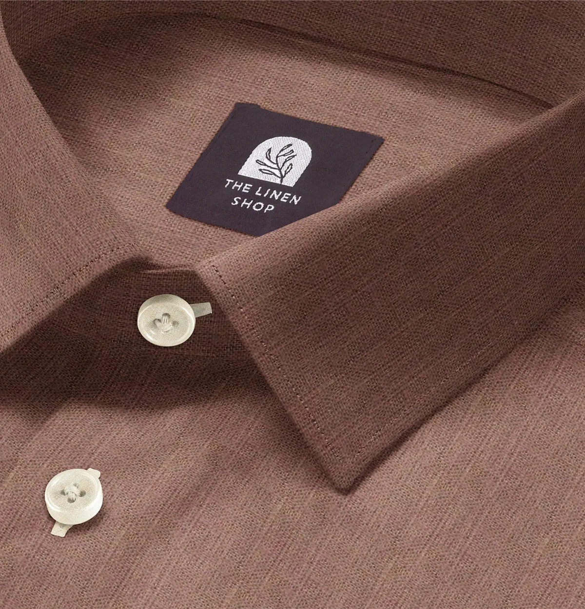 Pure Linen - Semi-Spread Collar - Long Sleeve - Tawny Brown sold by Airthreads product image thumbnail 2