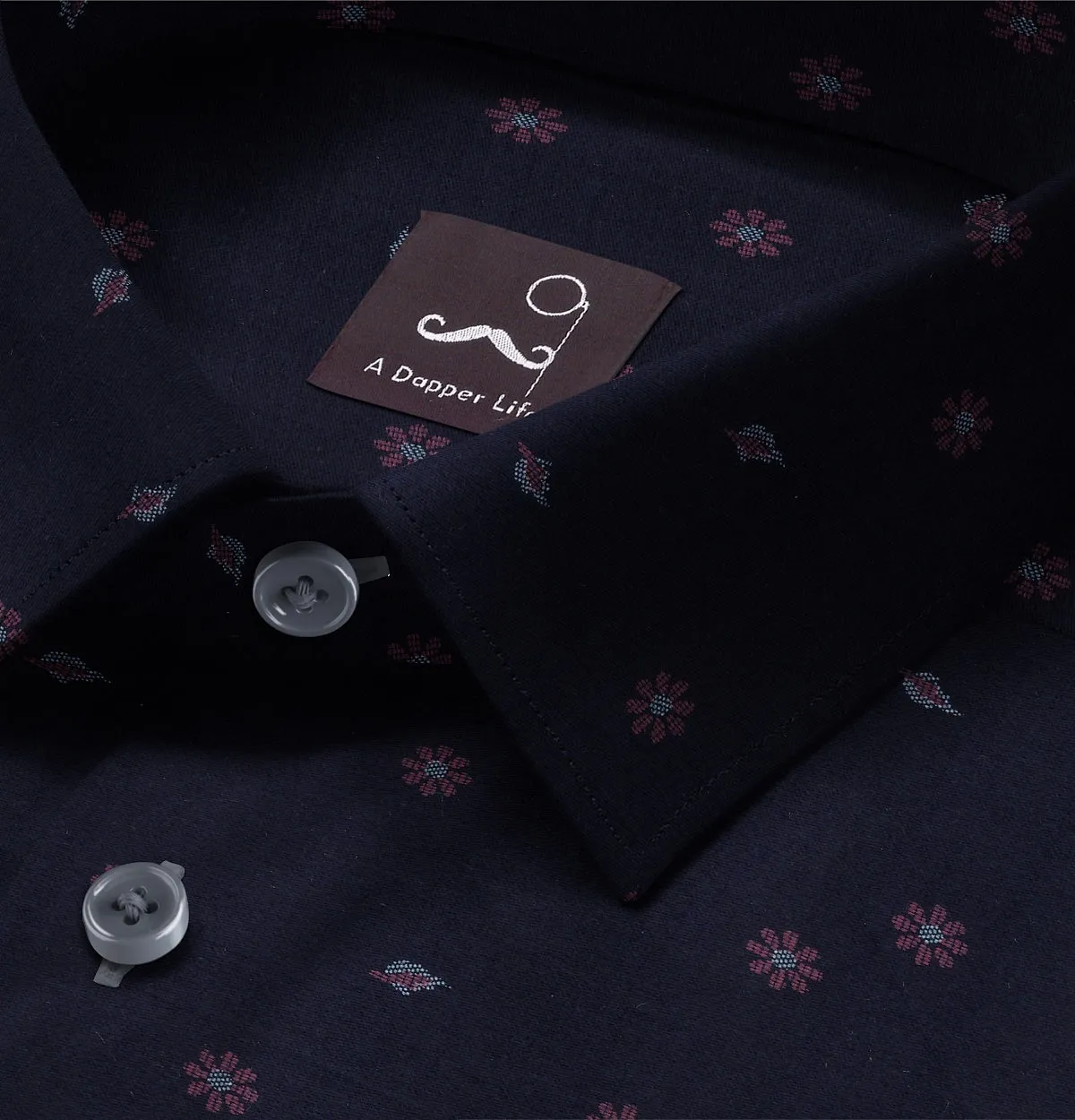 Pure Cotton - Short Sleeve - Navy Print sold by Airthreads product image thumbnail 2