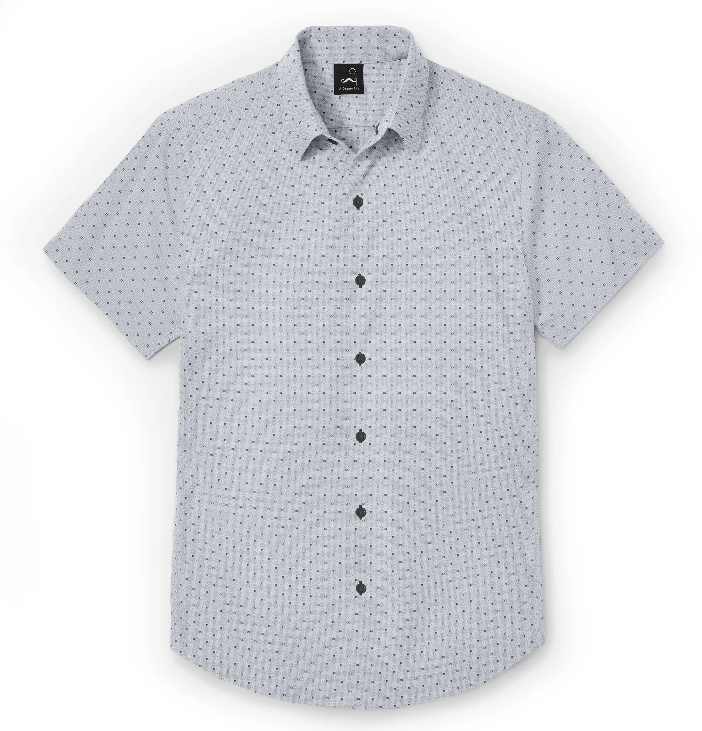 Pure Cotton - Short Sleeve - White and Gray Geometric Print sold by Airthreads product image thumbnail 3