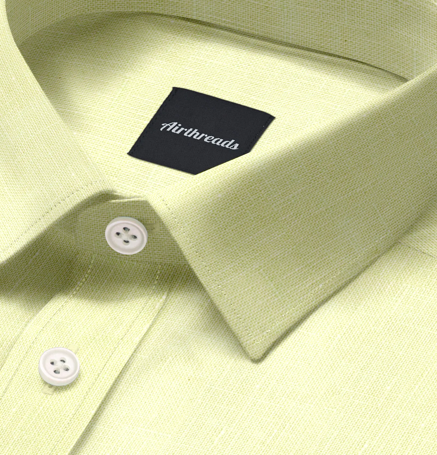Short Sleeve Linen Shirt in Yellow sold by Airthreads product image thumbnail 2