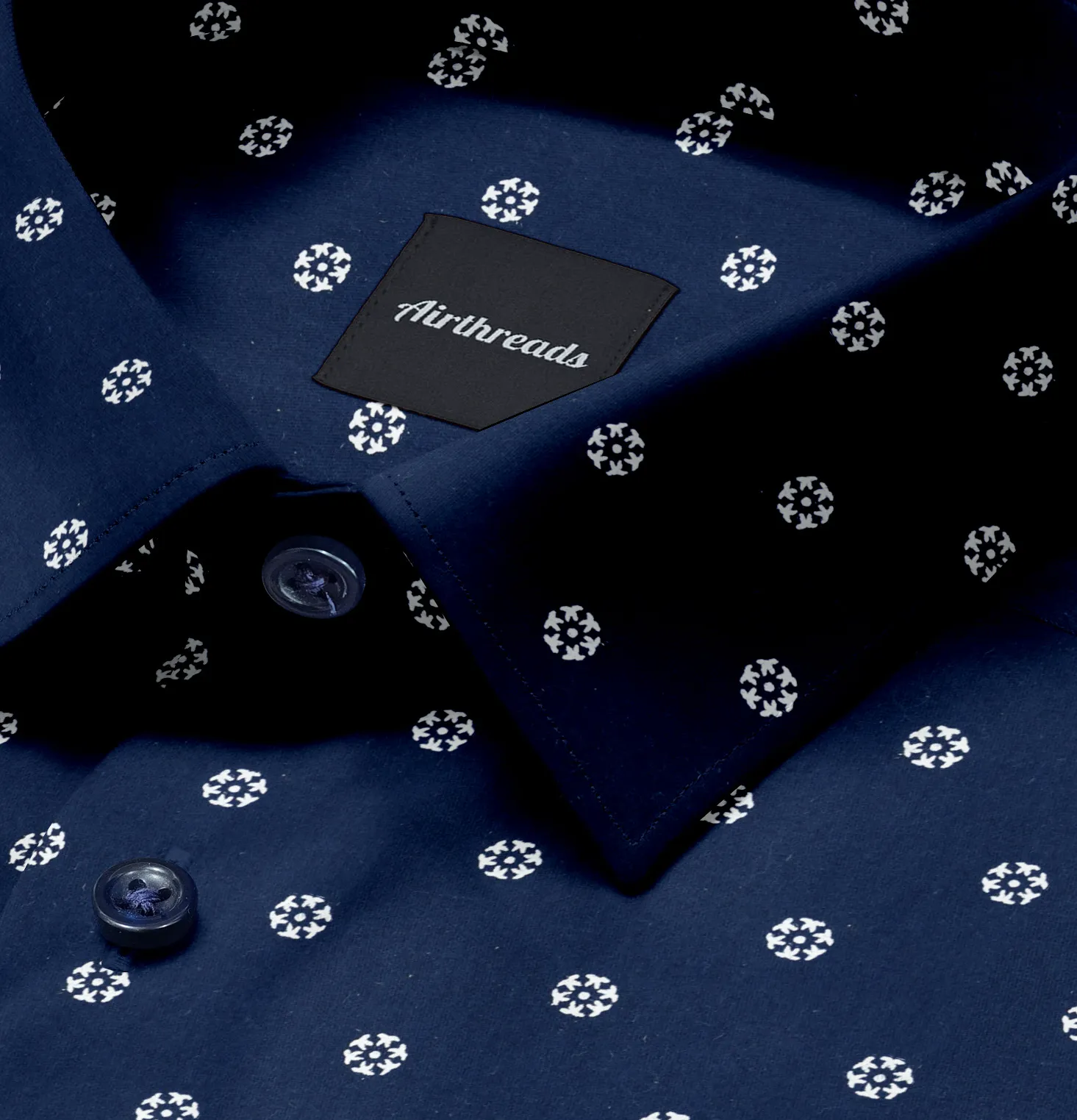 Pure Cotton- Long Sleeve Shirt - Navy Blue sold by Airthreads product image thumbnail 2