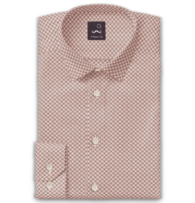 Pure Cotton - Semi-Spread Collar - Long Sleeve - Sand Tile made by Airthreads