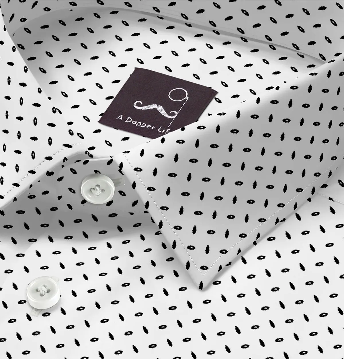 Pure Cotton - Semi-Spread Collar - Short Sleeve - Oval Drop sold by Airthreads product image thumbnail 2