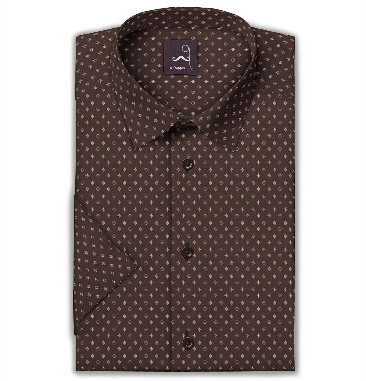 Pure Cotton - Semi-Spread Collar - Short Sleeve - Desert Motif sold by Airthreads