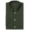 Pure Cotton - Semi-Spread Collar - Short Sleeve - Olive Motif sold by Airthreads