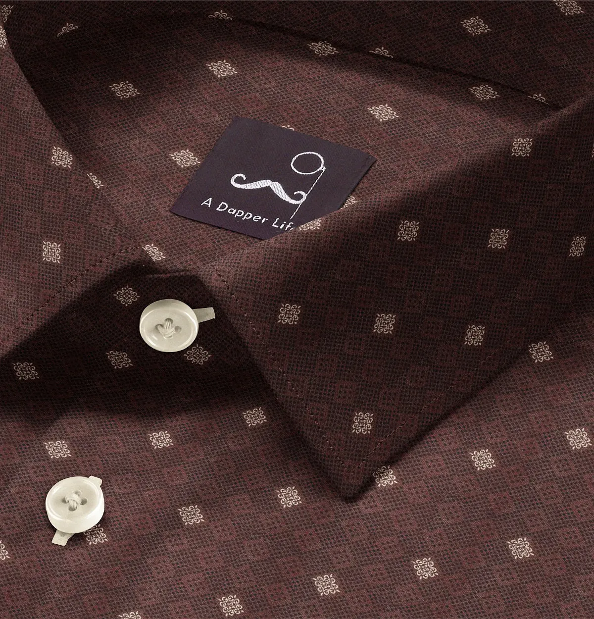 Pure Cotton - Semi-Spread Collar - Short Sleeve - Mocha Tile sold by Airthreads product image thumbnail 2