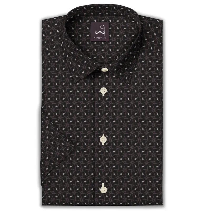 Pure Cotton - Semi-Spread Collar - Short Sleeve - Shadow Lattice sold by Airthreads