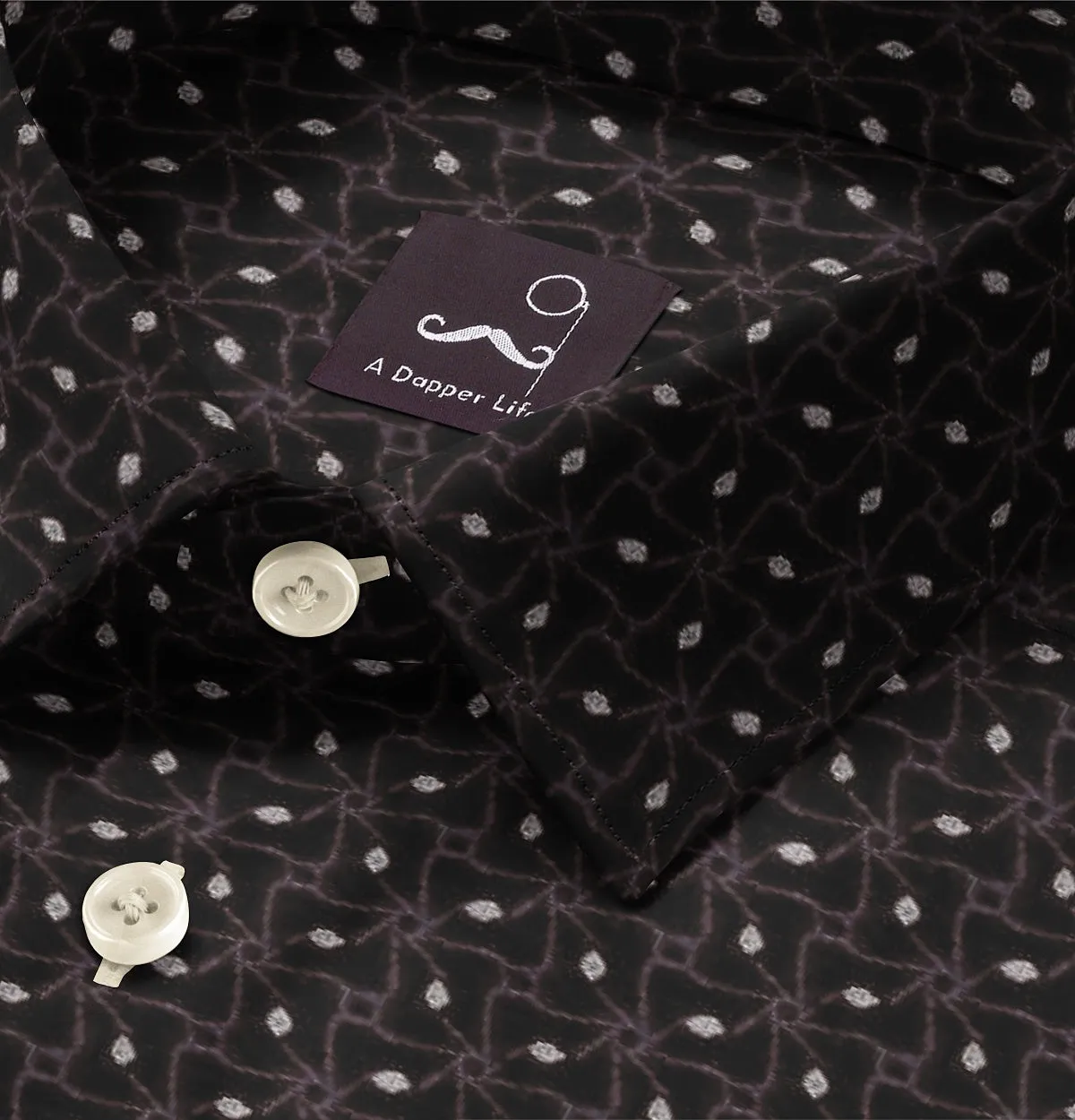 Pure Cotton - Semi-Spread Collar - Long Sleeve - Shadow Lattice sold by Airthreads product image thumbnail 2