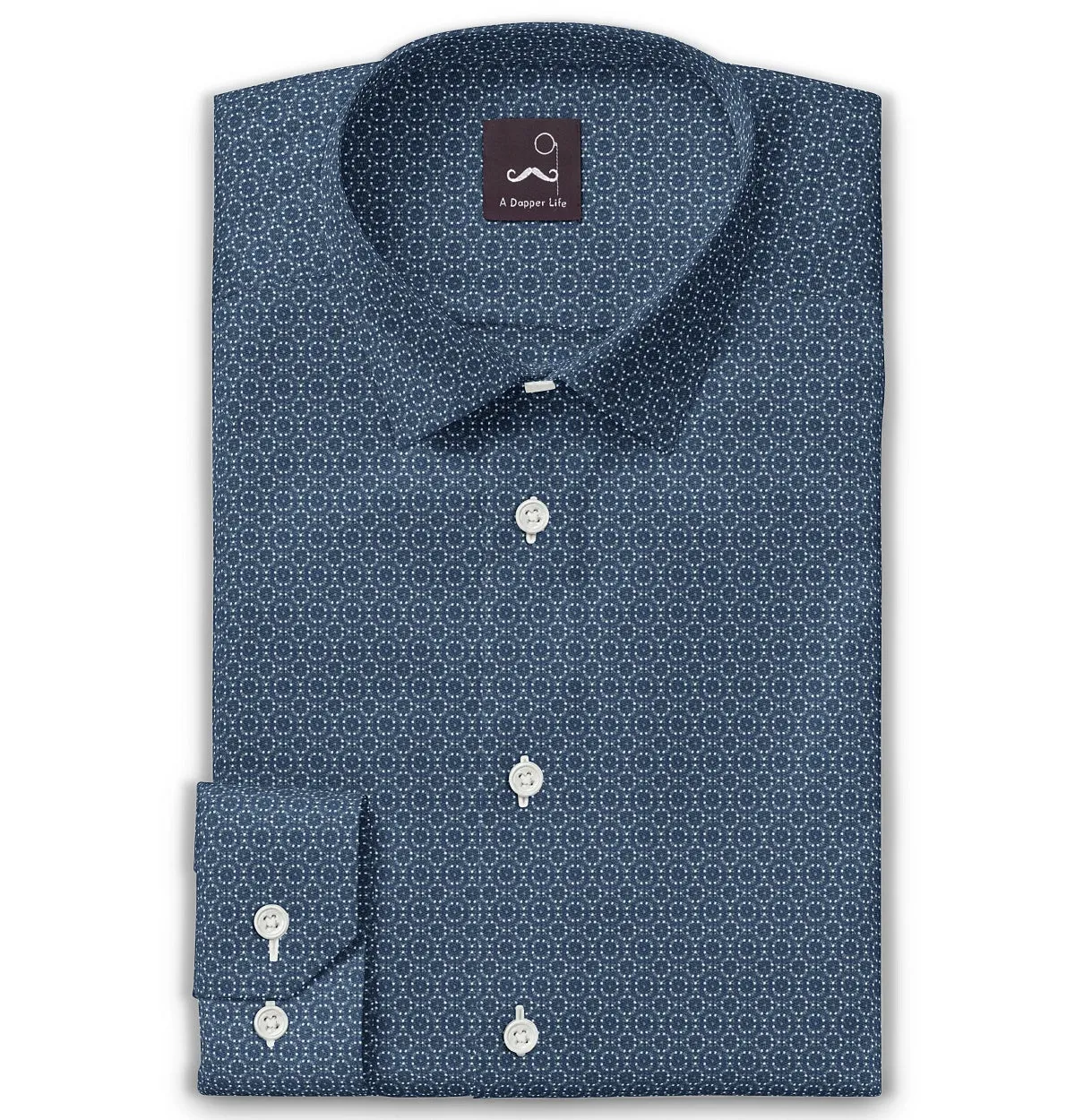 Pure Cotton - Semi-Spread Collar - Long Sleeve - Celestial Ring sold by Airthreads