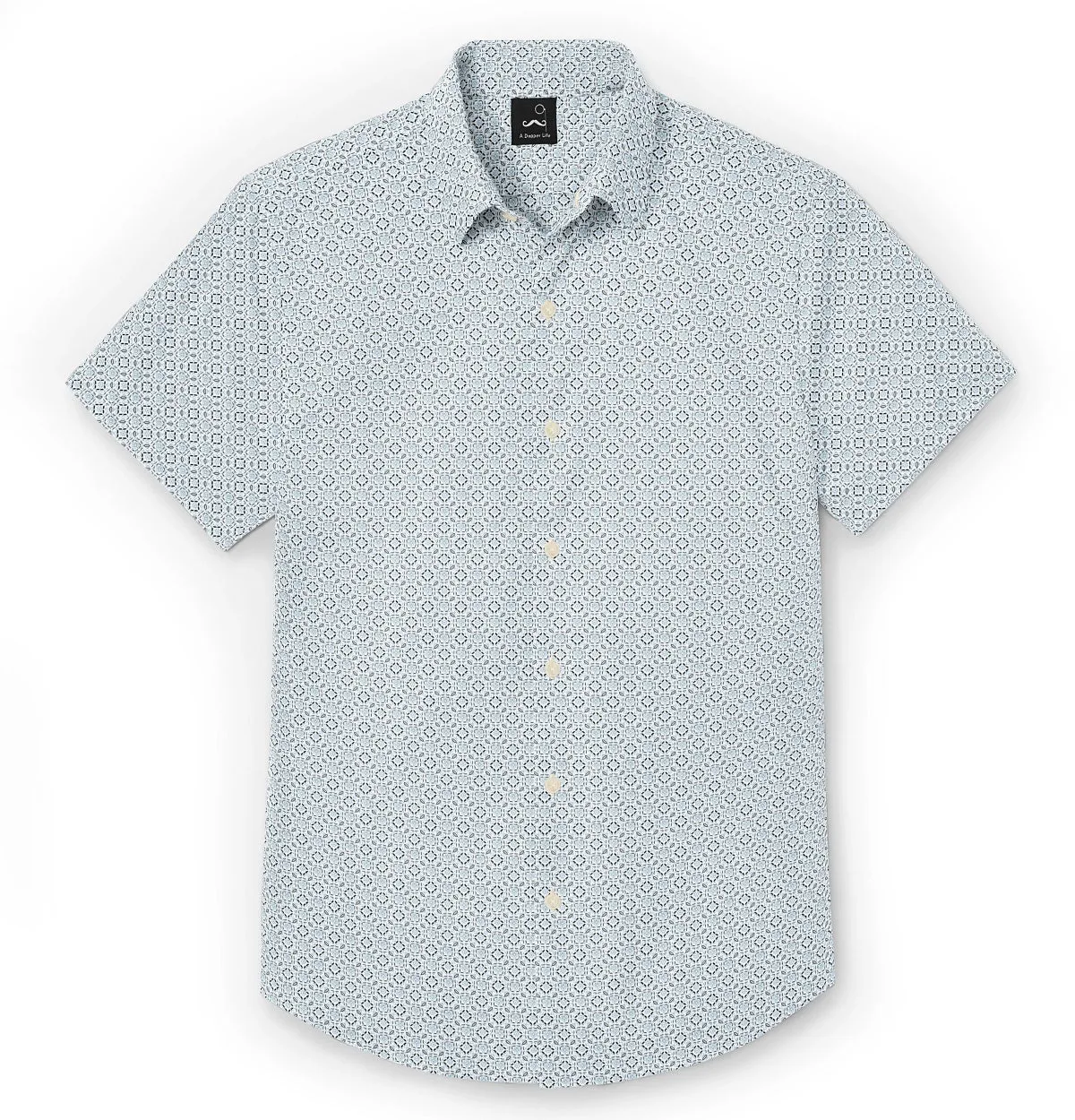 Pure Cotton - Semi-Spread Collar - Short Sleeve - Frost Tile sold by Airthreads product image thumbnail 3